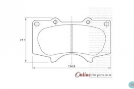 ავტონაწილები, სამუხრუჭე სისტემა, ხუნდები, TOYOTA 